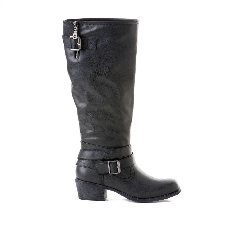 PINK AND PEPPER SHOES, FOSTER RIDING BOOT IN BLACK